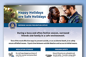 Image of a family of three as well as partial image of the safety flyer