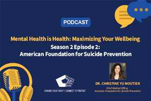 images of a microphone, headphones ,and a picture of the guest speaker