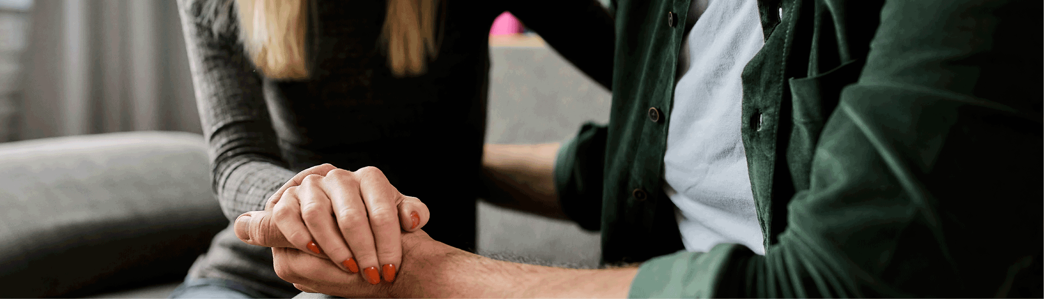 REACH in session, two people being supportive of each other