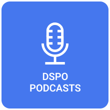 Blue back square icon with microphone in the middle
