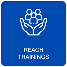 Blue back square icon with camera shutter in the middle